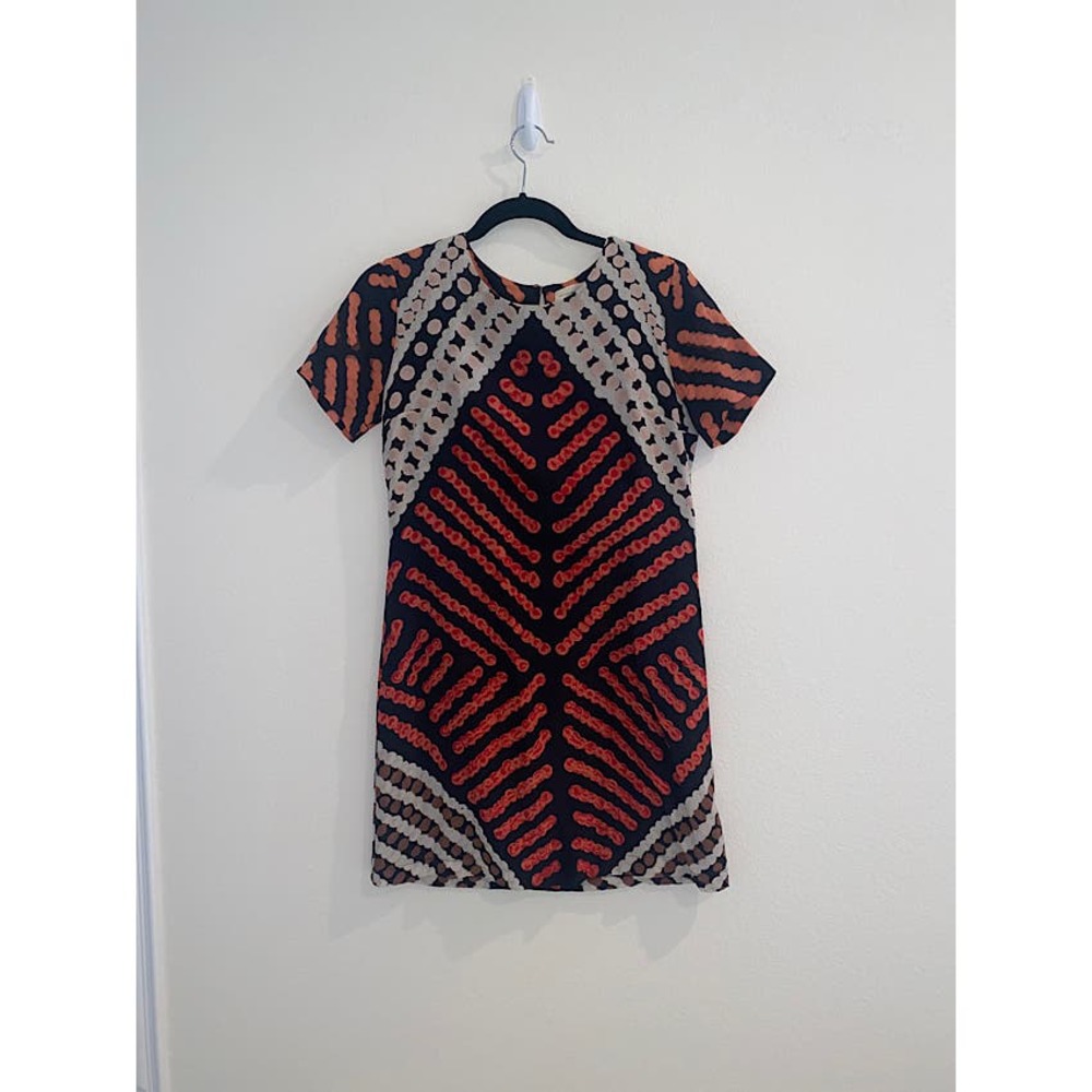 Roopa Pemmaraju from Anthropologie Petra Silk Shift Dress Tribal Size 0